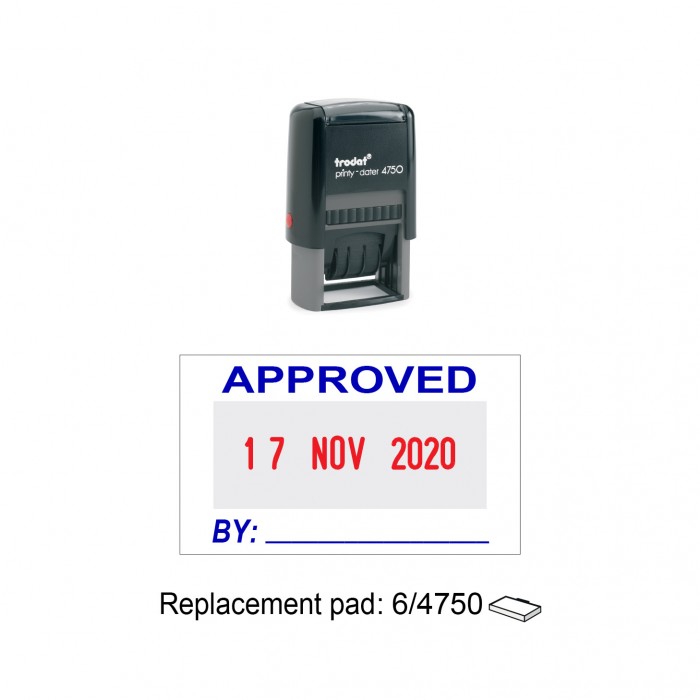 Trodat 4750 Self Inking Stamps 41x24mm, Date 4mm